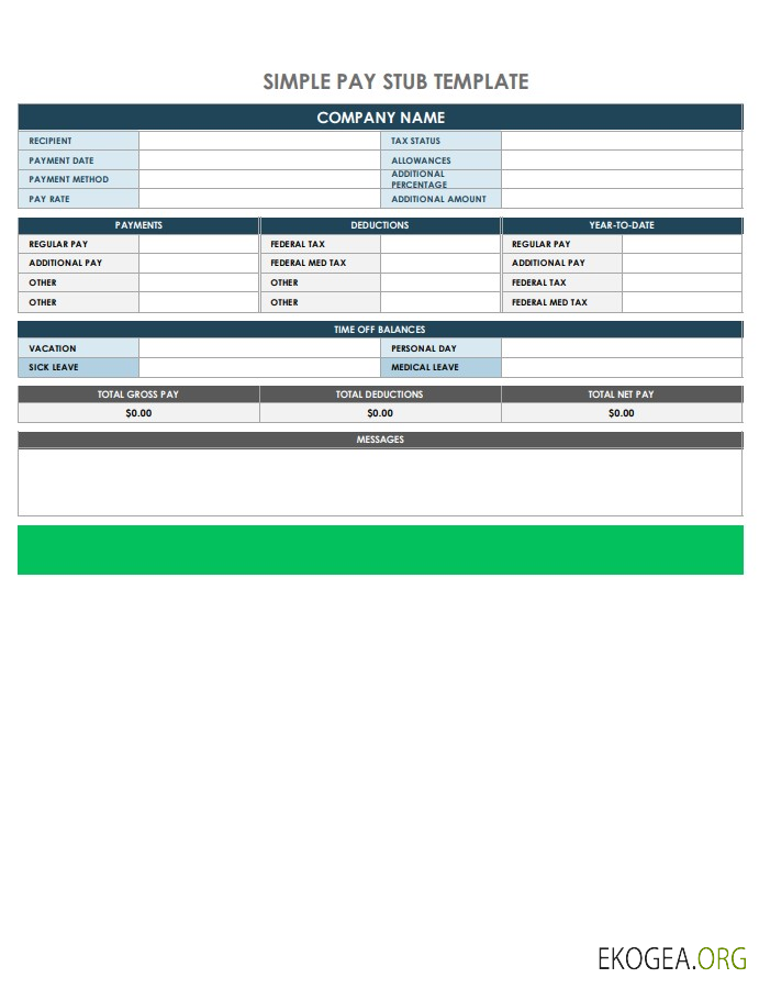 Bulletin de paie de l'entreprise aux formats PDF et Word